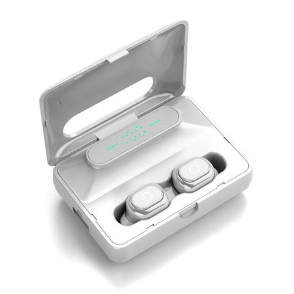 5.0 Wireless Stereo H60Bluetooth-compatible HiFi Earphones with LED Digital Charge Box-White