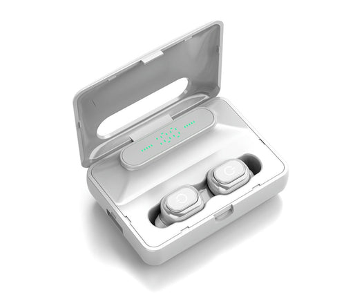 5.0 Wireless Stereo H60Bluetooth-compatible HiFi Earphones with LED Digital Charge Box-White