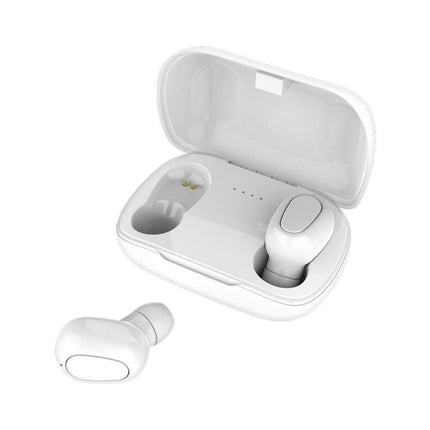 5.0 Sports Earphones Stereo Music Headset L21Wireless Bluetooth-compatible Earbuds-White