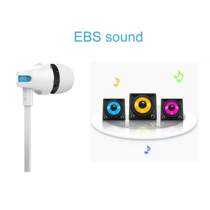 Jv23 Flat Wire In-Ear Earphone 3.5mm Stereo Heavy Bass Stereo Headphone with Mic-White