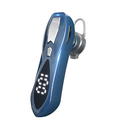 Digital Display Ear Hook Single Earbud HiFi Multifunctional Wireless Earphone for Calling-Blue