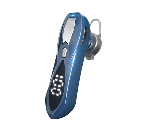 Digital Display Ear Hook Single Earbud HiFi Multifunctional Wireless Earphone for Calling-Blue