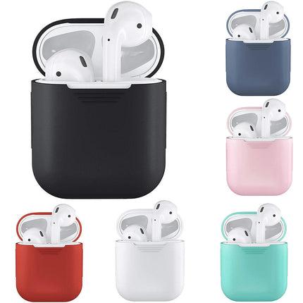 Shockproof Protector Cover Soft Silicone Protector Case for Apple AirPods Earphones-Pink