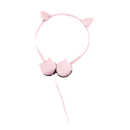 3.5mm Wired Headset Cute Cat Ear Shape Headphone with Microphone for Music Phone-Baby Blue