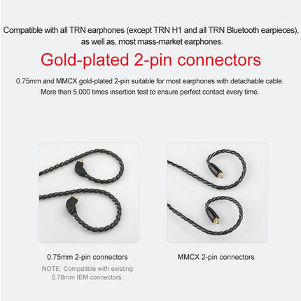 TRN Headphones Cable 0.75mm/0.78mm/MMCX Replace Braided Wired Earphone Cord Wire-0.75 mm