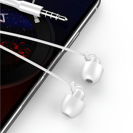 In-ear Sports Running Bass Earplugs S360 Anti-noise Sleeping Wired Earphones-White