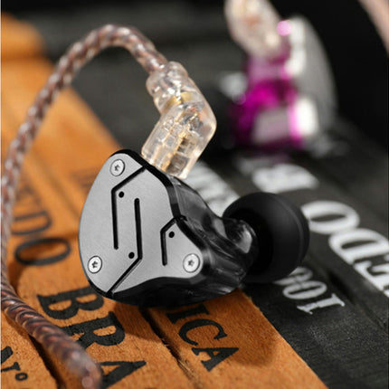 Metal 4 Cores HIFI Bass Earbuds ZSN In-Ear Wired Sport Noise Reduction Earphones-Cyan