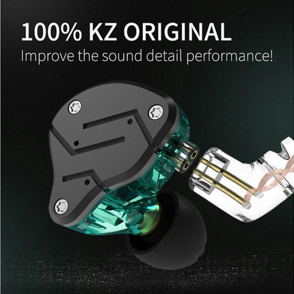 Metal 4 Cores HIFI Bass Earbuds ZSN In-Ear Wired Sport Noise Reduction Earphones-Cyan