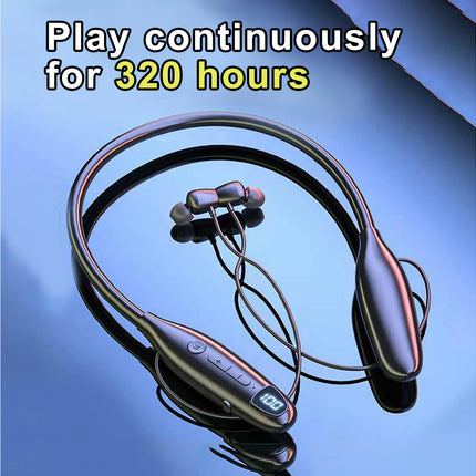 X168 Waterproof Wireless Earphone IPX5 Bluetooth5.0 Foldable Neckband Earbud for Sports-Black