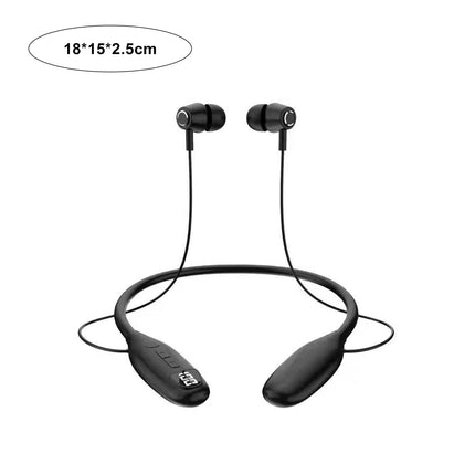 X168 Waterproof Wireless Earphone IPX5 Bluetooth5.0 Foldable Neckband Earbud for Sports-Black