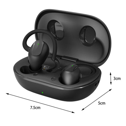 1 Set Earphone Noise Reduction Sport Clip 5.1 Wireless Headset Mini Ear-mounted Headphones-Black