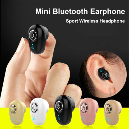 1Pc Bluetooth-compatible Earphone Mini Sports Wireless Stereo Earbuds Headset with Mic-White