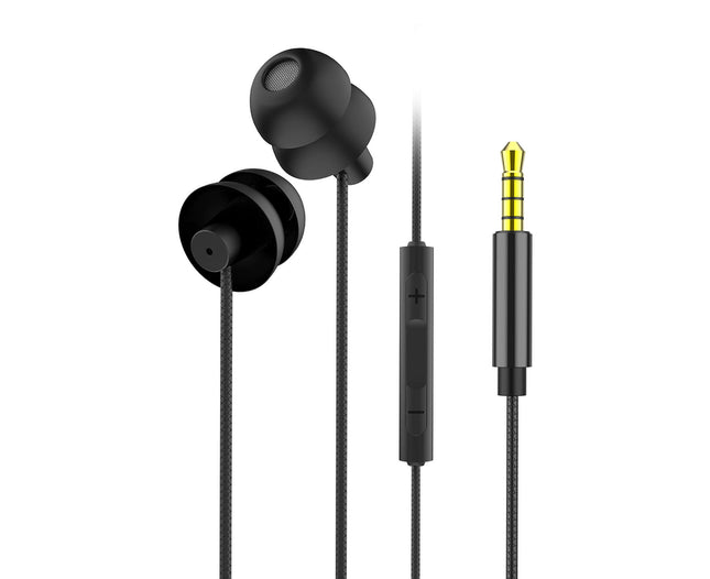 3.5mm Jack in-Ear Universal Wired Earphone Headset with Microphone Subwoofer-Black