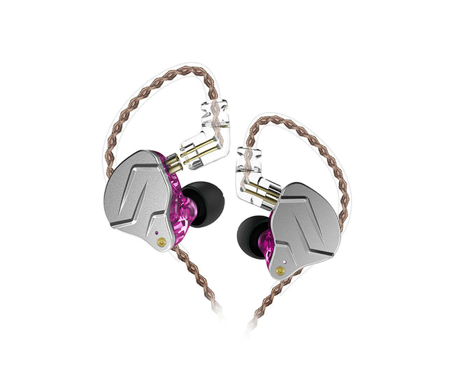 KZ-ZSNpro Ear Hook Headset Double Dynamic 2Pin Plug In-ear Stereo Wired Earphones-Purple