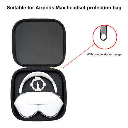 Shockproof Headphone Storage Box Dustproof Portable Headset Storage Case for AirPods Max-Black