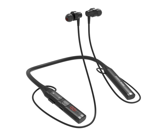 Neckband Wireless Earbud Bluetooth 5.0 Stereo Sports Earbud for Doing Sports-Black