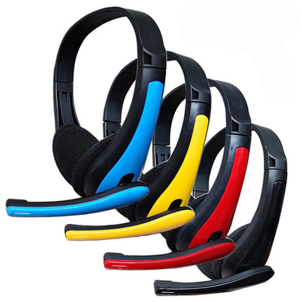 3.5mm Lightweight Wired Headset Stereo Gaming Noise Canceling Headphone with Mic-Yellow