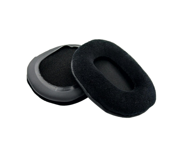 1 Pair Headphone Accessory Faux Leather Soft Velvet Earpad Cushion Replacement -Black