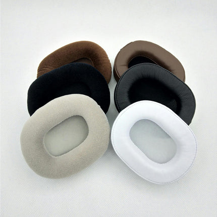 1 Pair Headphone Accessory Faux Leather Soft Velvet Earpad Cushion Replacement -Black