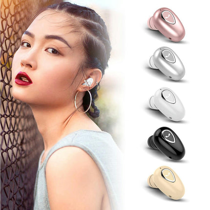 1Pc Sports Stereo Headphone Mini In-ear Wireless Bluetooth-compatible Earphone with Mic-Pink