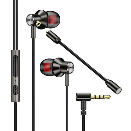 Universal In-ear Wired Stereo 3.5mm Gaming Music Sport Earphone with Microphone-Black