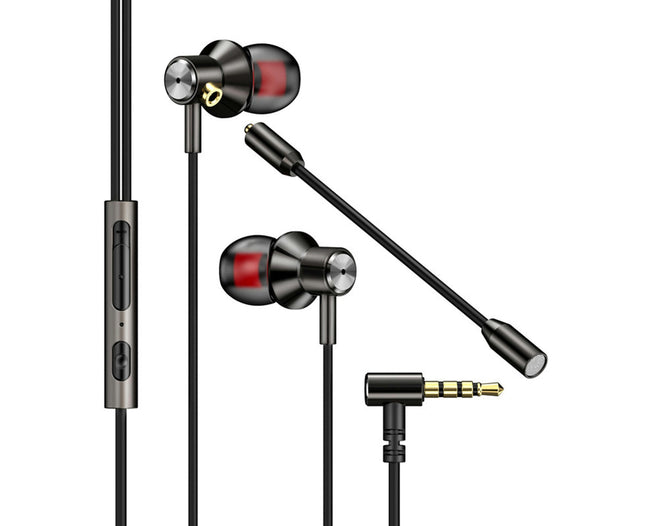 Universal In-ear Wired Stereo 3.5mm Gaming Music Sport Earphone with Microphone-Black