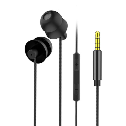 3.5mm Jack Universal in-Ear Wired Earphone Headset with Microphone Subwoofer-Black