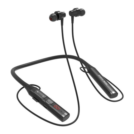 Multifunctional Wireless Earbud  Bluetooth5.0 Neckband Stereo Sports Earbud for Doing Sports-Black