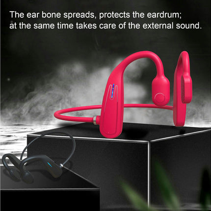 1 Set Bone Conduction Earphone Noise Reduction ABS Sports Runing Earphone for Computer-Red