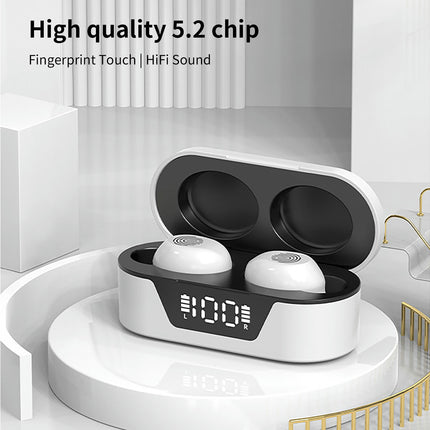 T31 Long Standby Time Bluetooth Earphone HiFi Gaming In-ear Earbud for Listening to Music-White