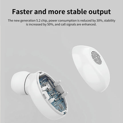 T31 Long Standby Time Bluetooth Earphone HiFi Gaming In-ear Earbud for Listening to Music-White