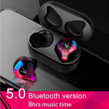 X12 Pro Wireless Sports Earbuds Bluetooth 5.0 3D Stereo Waterproof Earphone -Fire Pattern#