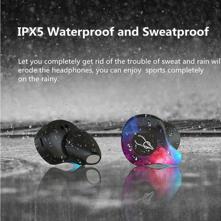 X12 Pro Wireless Sports Earbuds Bluetooth 5.0 3D Stereo Waterproof Earphone -Fire Pattern#