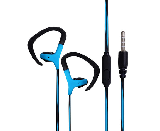 3.5mm Running Sport Music Stereo Earphone Headset In-Ear Headphone with Mic-Blue