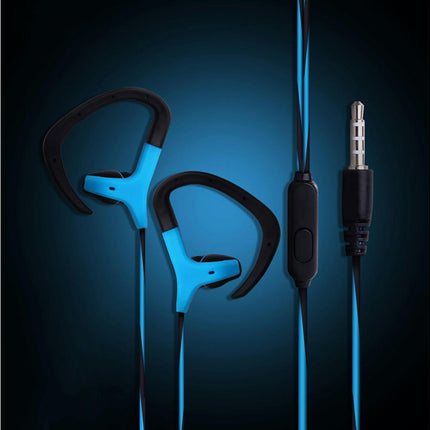 3.5mm Running Sport Music Stereo Earphone Headset In-Ear Headphone with Mic-Blue