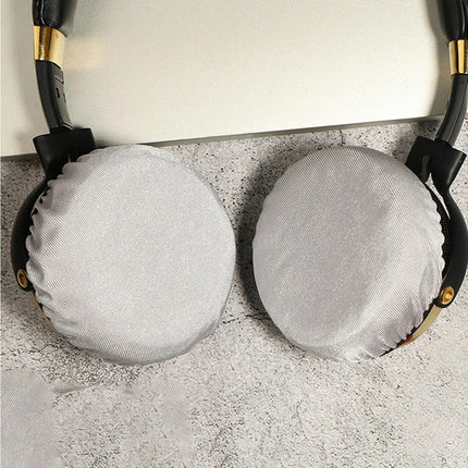 Round Shape Elastic Dust-proof Cushion Headphone Removable Headphone Cover for Offices-Grey