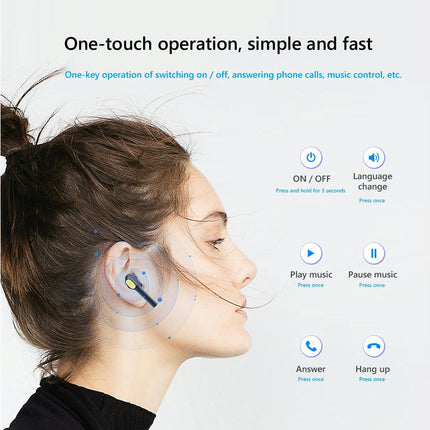 T07 Wireless Sports Earbuds Bluetooth-compatible 5.0 In-Ear Noise Reduction Earphones-White