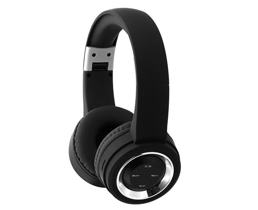 Bass Headset with Mic TR905 Foldable Wireless Rechargeable Headphone-Black Silver