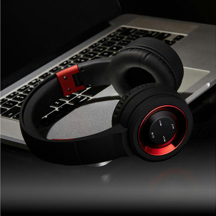 Bass Headset with Mic TR905 Foldable Wireless Rechargeable Headphone-Black Silver