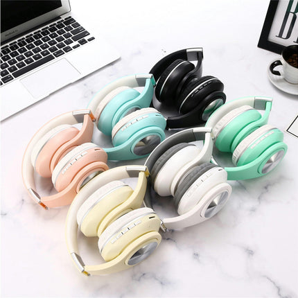 5.0 Foldable Bluetooth Wireless Sport Headphone Noise Reduction Stereo Headset-Blue