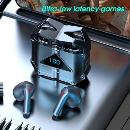 HiFi ENC Noise Cancelling JX30 Wireless Earphone LED Power Display Bluetooth 5.3 Sports Earbud-Grey