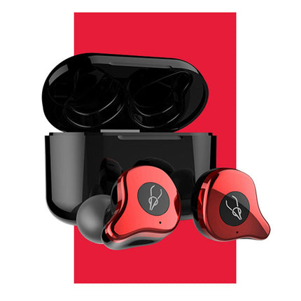 Sabbat E12 Wireless Bluetooth-compatible Earphone 5.0 Stereo In-Ear Earphone with Charge Box-Red