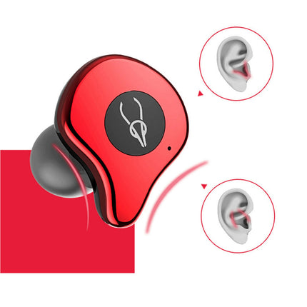 Sabbat E12 Wireless Bluetooth-compatible Earphone 5.0 Stereo In-Ear Earphone with Charge Box-Red