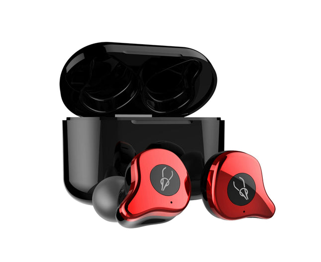 Sabbat E12 Wireless Bluetooth-compatible Earphone 5.0 Stereo In-Ear Earphone with Charge Box-Red