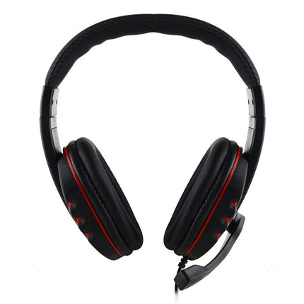 Heavy Bass Headset Wired Gaming Headphone for Game Consoles/PCs/Mobile Phones-Black Red