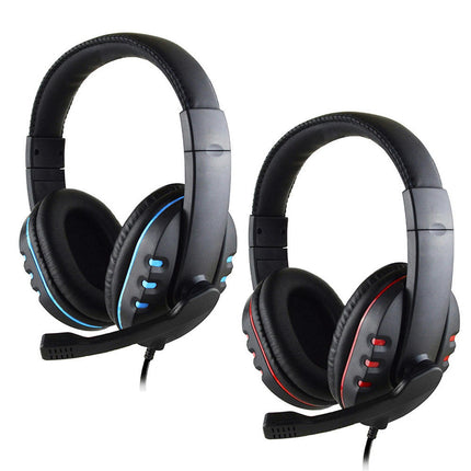 Heavy Bass Headset Wired Gaming Headphone for Game Consoles/PCs/Mobile Phones-Black Red