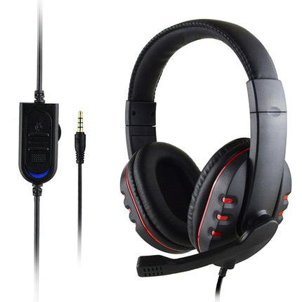 Heavy Bass Headset Wired Gaming Headphone for Game Consoles/PCs/Mobile Phones-Black Red