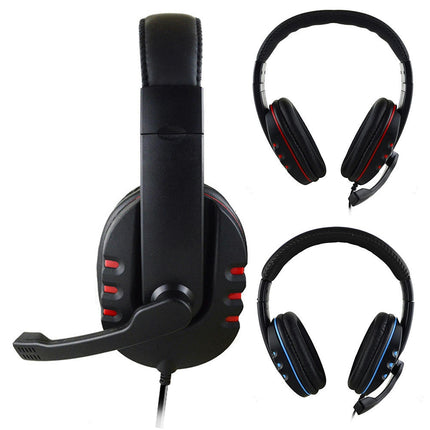 Heavy Bass Headset Wired Gaming Headphone for Game Consoles/PCs/Mobile Phones-Black Red