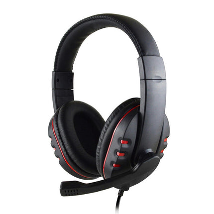 Heavy Bass Headset Wired Gaming Headphone for Game Consoles/PCs/Mobile Phones-Black Red