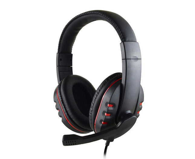 Heavy Bass Headset Wired Gaming Headphone for Game Consoles/PCs/Mobile Phones-Black Red